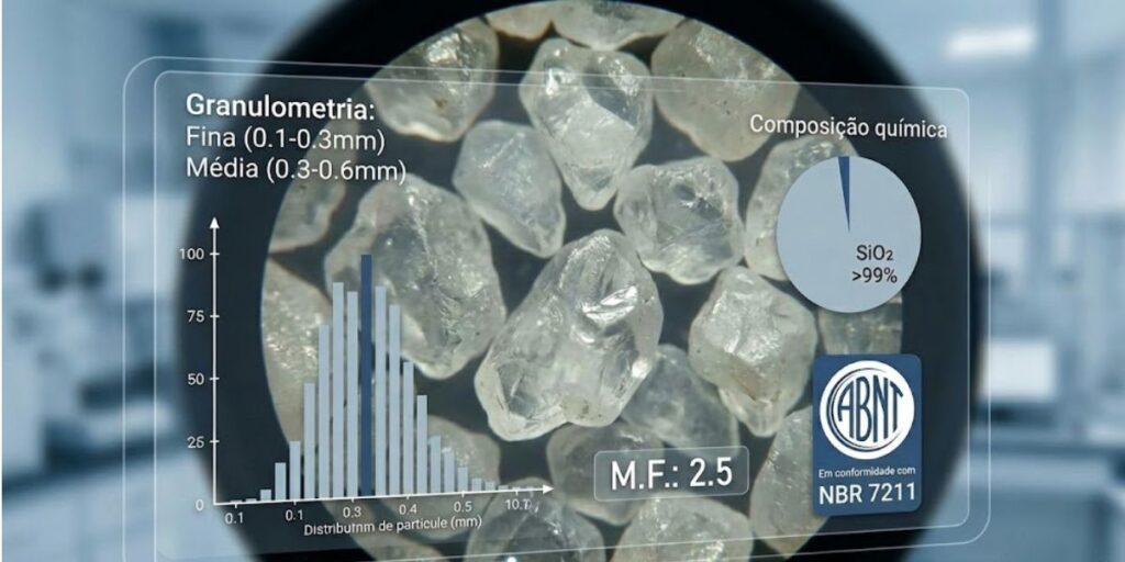 especificações técnicas areia de quartzo