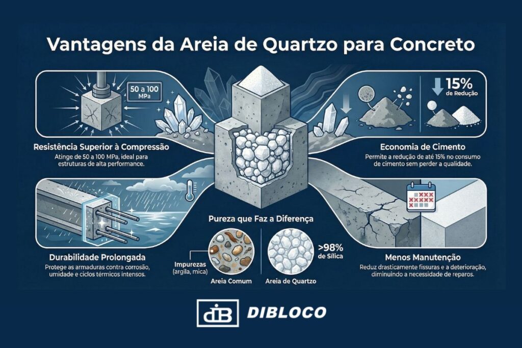vantagens da areia de quartzo para concreto