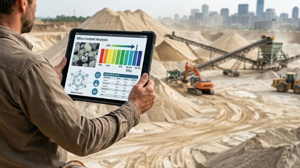 teor de sílica na areia de quartzo